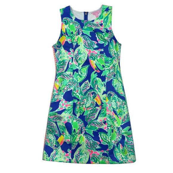 Lilly Pulitzer Mila Shift Dress S Beckon Blue Wake Up Call - Picture 12 of 12